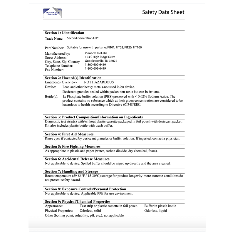 Materials Safety Data Sheet
